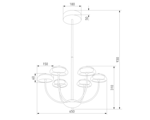 Подвесная светодиодная люстра Eurosvet Fungo 50388 LED черный
