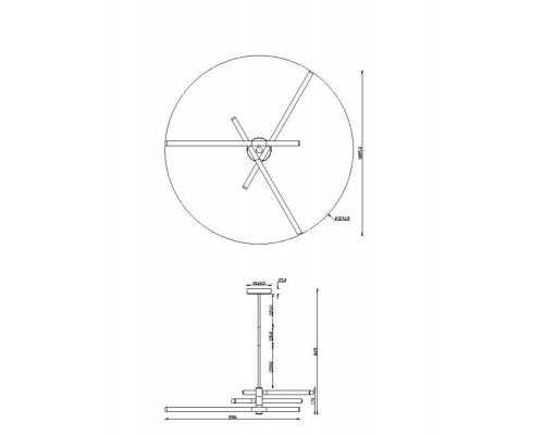 Подвесная светодиодная люстра Maytoni Technical Axis MOD106CL-L40G3K