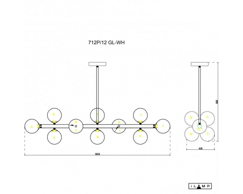 Люстра iLamp Golden 712P/12 GL-WH