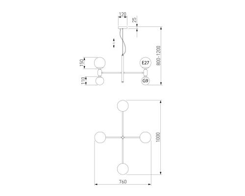 Люстра Eurosvet Bubble 30182/8 черный