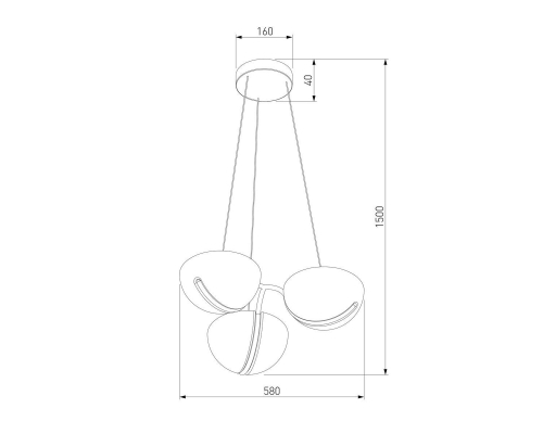 Подвесная светодиодная люстра Eurosvet Emisfero 50083/3 LED золото