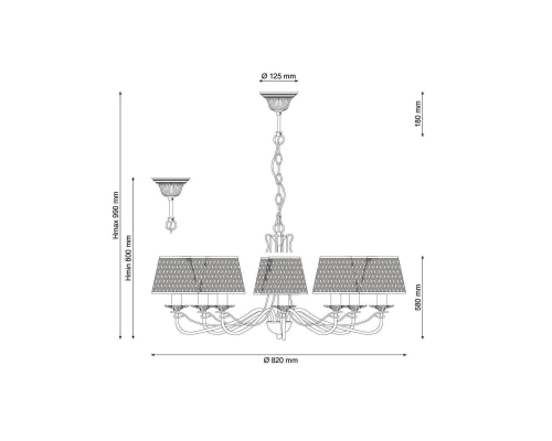 Люстра Lucia Tucci Bristol 890.8 Ivory