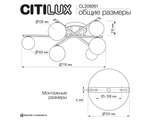 Потолочная люстра Citilux Glob CL209261