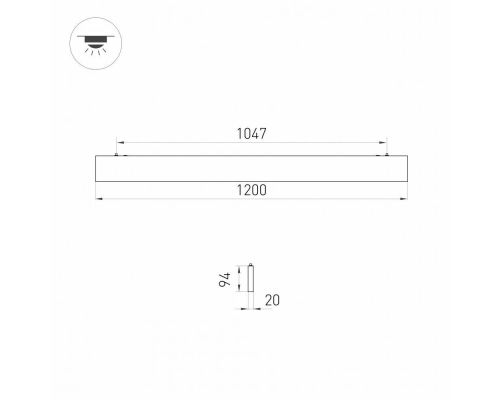 Подвесной светодиодный светильник Arlight Alt-Lineair-Flat-Updown-Dim-S2094-1200-40W Day4000 031471