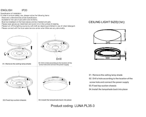 Потолочный светодиодный светильник Crystal Lux Luna PL35-3