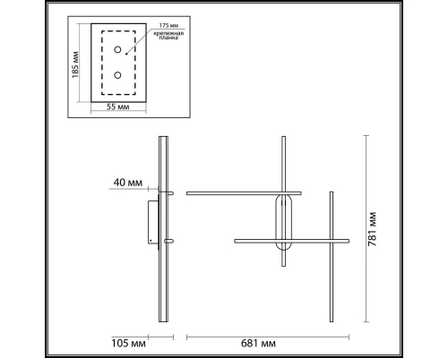 Настенный светильник Odeon Light RUDY 3890/36WLP