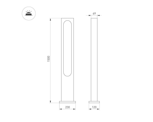 Уличный светодиодный светильник Arlight LGD-Muse-Boll-H1500-18W Warm3000 035395