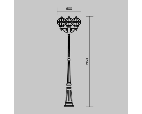 Садово-парковый светильник Maytoni Via O023FL-03G