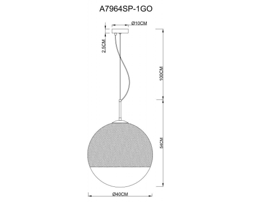 Подвесной светильник Arte Lamp Jupiter Gold A7964SP-1GO