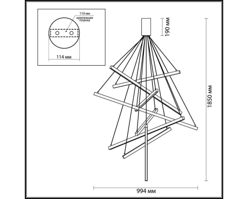 Подвесной светодиодный светильник Odeon Light L-vision Cometa 3860/96L