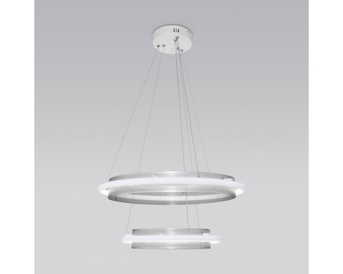 Подвесной светодиодный светильник Eurosvet Imperio 90241/2 белый/ серебро Smart
