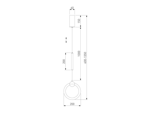 Подвесной светодиодный светильник Eurosvet Rim 90165/1 черный жемчуг