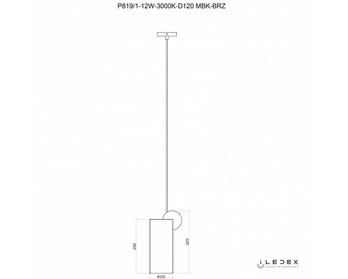 Подвесной светодиодный светильник iLedex Play P819/1-12W-3000K-D120 MBK-BRZ