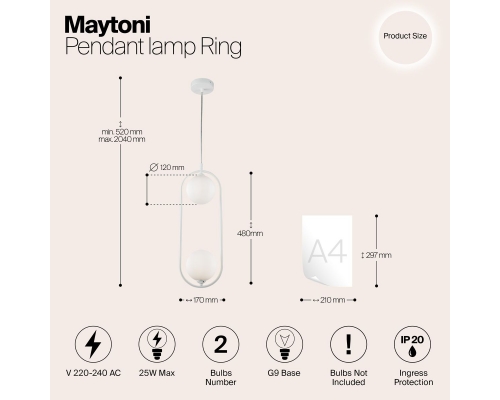 Подвесной светильник Maytoni Ring MOD013PL-02W