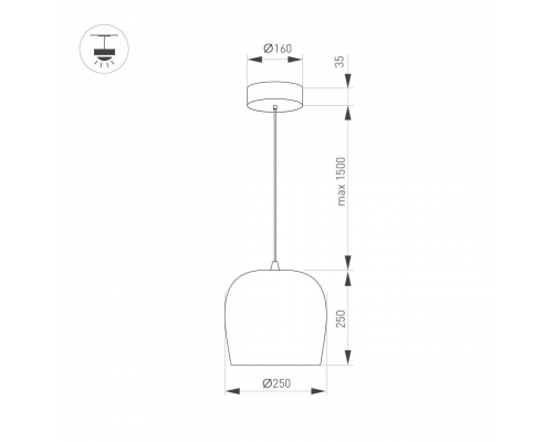 Подвесной светодиодный светильник Arlight SP-PEONY-HANG-R250-15W Warm3000 039550