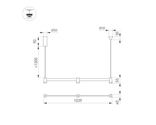 Подвесной светодиодный светильник Arlight SP-Elizeo-S1000-16W Warm3000 036593