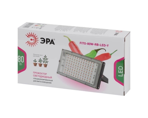 Прожектор светодиодный для растений ЭРА 50W 1310K Fito-80W-RB-Led-Y Б0053082