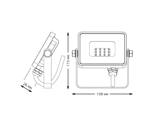 Прожектор светодиодный Gauss Qplus 10W 6500К 613511310