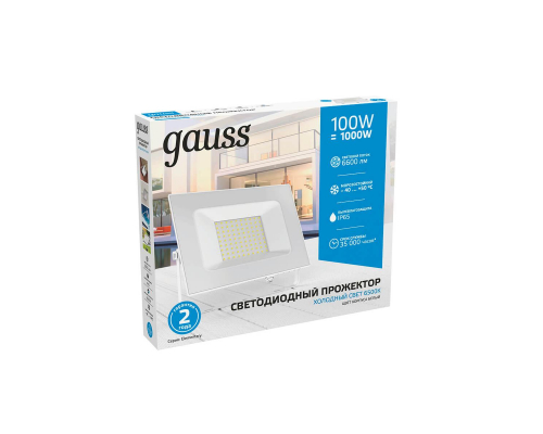 Прожектор светодиодный Gauss Slim 100W 6500К 613120300