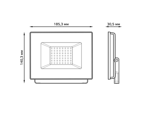 Прожектор светодиодный Gauss Elementary 50W 3000К 613527150