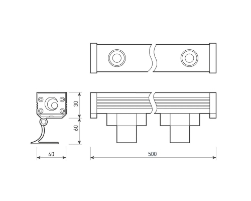 Линейный светодиодный прожектор Arlight AR-LINE-500-9W Day4000 (GR, 15x60 deg, 230V) 041723