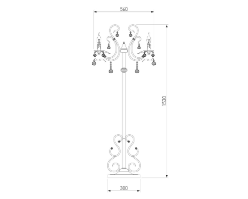 Торшер Eurosvet 12505/3F античная бронза Strotskis