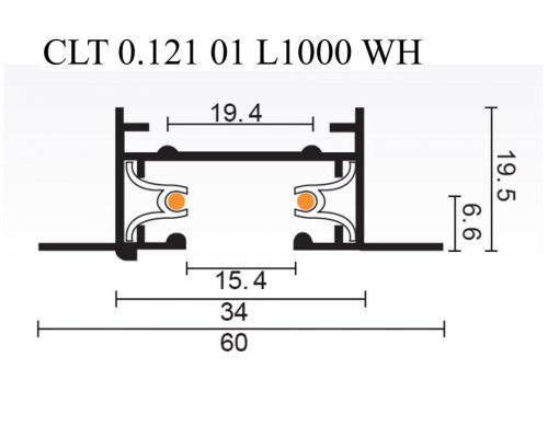 Шинопровод встраиваемый однофазный Crystal Lux CLT 0.121 01 L1000 WH