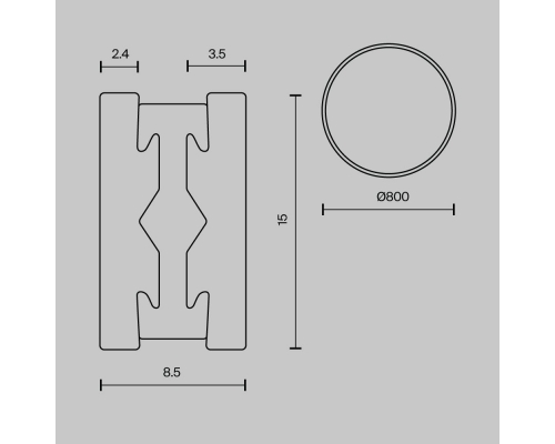 Шинопровод Maytoni Technical Flarity Busbar TRX154-R-D800-B