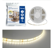 Светодиодная лента Feron 11W/m 120LED/m 2835SMD теплый белый 5М LS511 51634