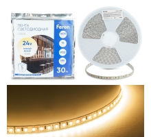 Светодиодная лента Feron 16W/m 180LED/m 2835SMD 3000К 30M LS502 53089