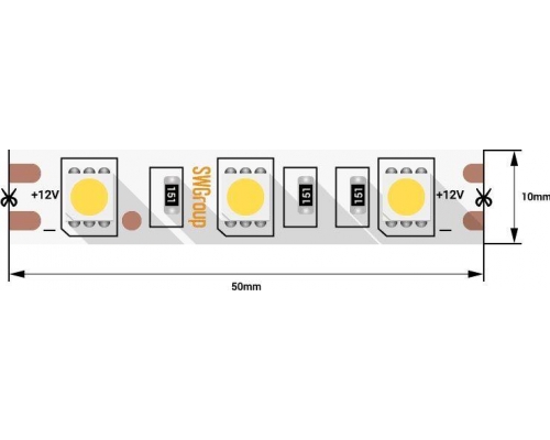 Светодиодная лента SWG 14,4W/m 60LED/m 5050SMD нейтральный белый 5M 007267