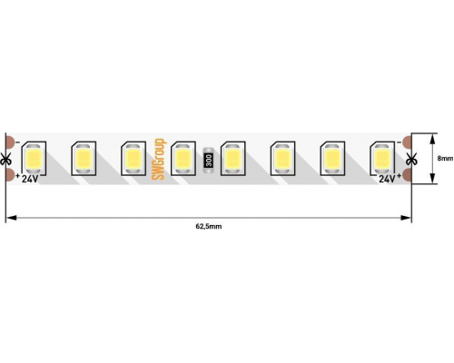 Светодиодная лента SWG 11,5W/m 128LED/m 2835SMD холодный белый 5M 003598