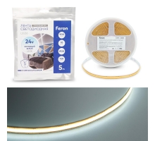Светодиодная лента Feron 10W/m 720LED/m 2110SMD 6500К 5M свободный рез LS536 53095