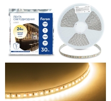 Светодиодная лента Feron 11W/m 120LED/m 2835SMD 3000К 30M LS501 53086