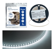 Светодиодная лента Feron 11W/m 120LED/m 2835SMD 4000К 5M свободный рез LS505 53055