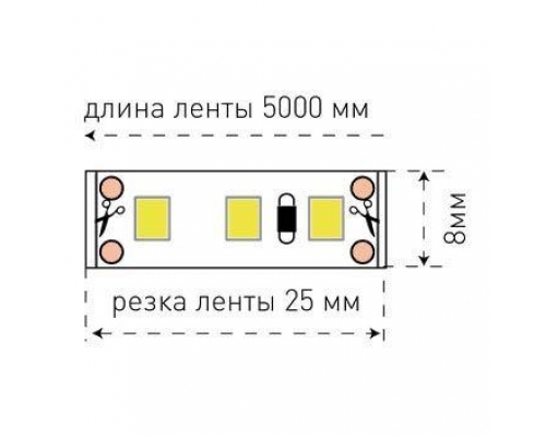 Светодиодная лента SWG 12W/m 120LED/m 2835SMD холодный белый 5M 001577