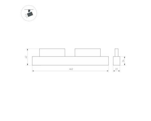 Трековый светодиодный светильник Arlight Mag-Orient-Laser-L465-16W Warm3000 035851