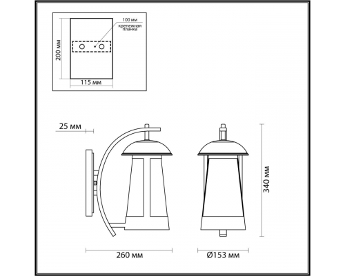 Уличный настенный светильник Odeon Light Nature Kalpi 4837/1W