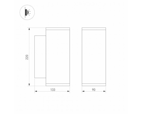 Уличный настенный светодиодный светильник Arlight LGD-Forma-Wall-Twin-R90-2x12W Warm3000 029970