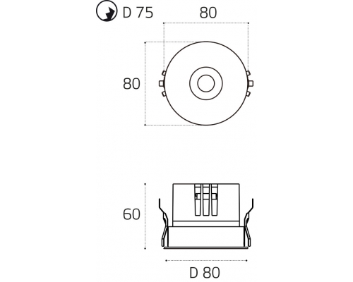 Светильник встраиваемый влагозащищенный Italline IT014-0208 gold