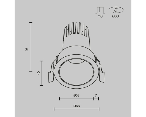 Встраиваемый светильник Maytoni Technical Dip DL116-10W-4K-W