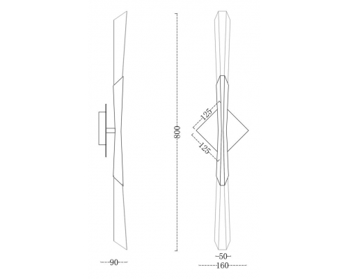 Настенный светильник (Бра) Fluorite Unico FL1167-2W латунь