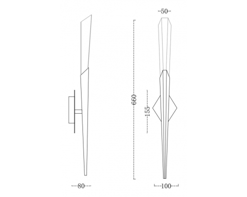 Настенный светильник (Бра) Fluorite Unico FL1167-1W латунь