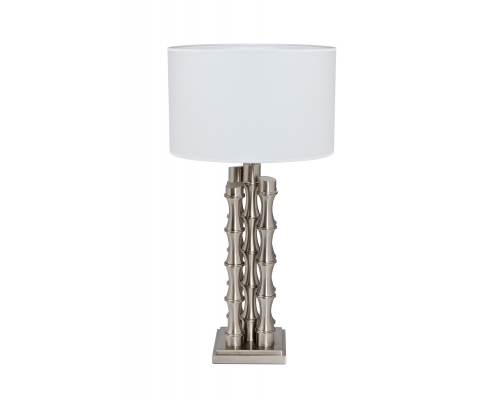 Лампа настольная Bamboo плафон белый, сатин.никель Garda Decor K2KM0901SN