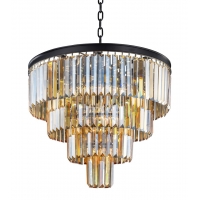 Люстра MAK-interior Odeon 4 Rings amber WTL1943-9BK-GR-AM