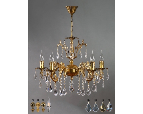 Люстра Ambiente Granada 2118/5 AB Leaf crystal