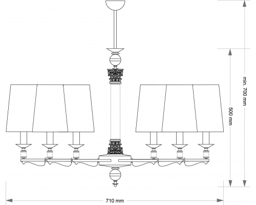 Подвесной светильник KUTEK MERANO ABAŻUR MER-ZW-6(N/A)