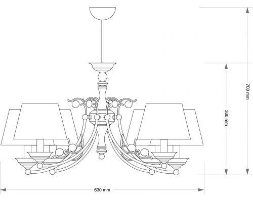 Люстра Kutek CASAMIA ABAZUR CAS-ZW-6(P/A)
