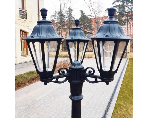 Парковый фонарь FUMAGALLI NEBO BISSO/RUT 3L черный, прозрачный E26.202.S30.AXF1R