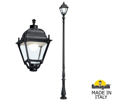 Парковый фонарь FUMAGALLI HOREB/SIMON черный, прозрачный U33.208.000.AXH27